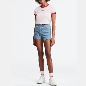 Levi's® Ribcage Shorts Tango Stonewash Denim Jean Casual Summer 31 High Waisted
